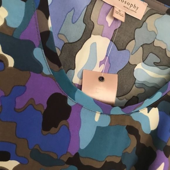 PHILOSOPHY Purple Camo Sleeveless Tank Top Size Small - Picture 3 of 3